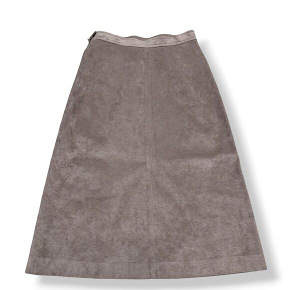 VTG Lillie Rubin Womens Samuel Robert Faux Suede Midi Skirt Beige XS S Mauve - Picture 4 of 6